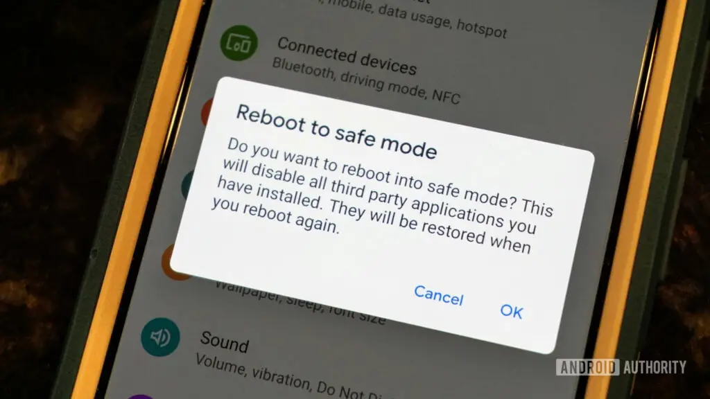 Reboot to safe mode