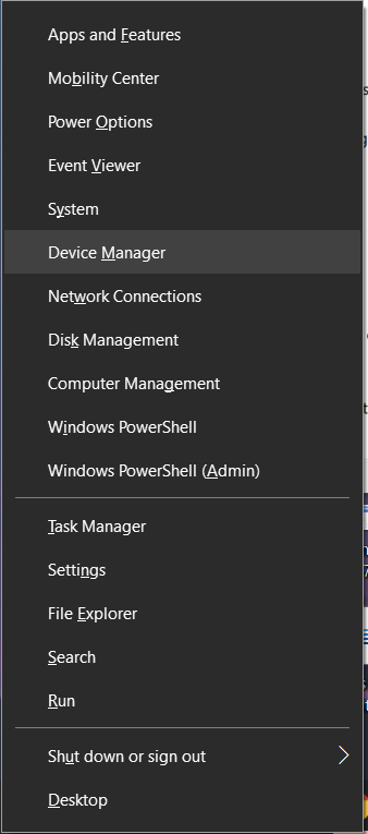 Select device manager