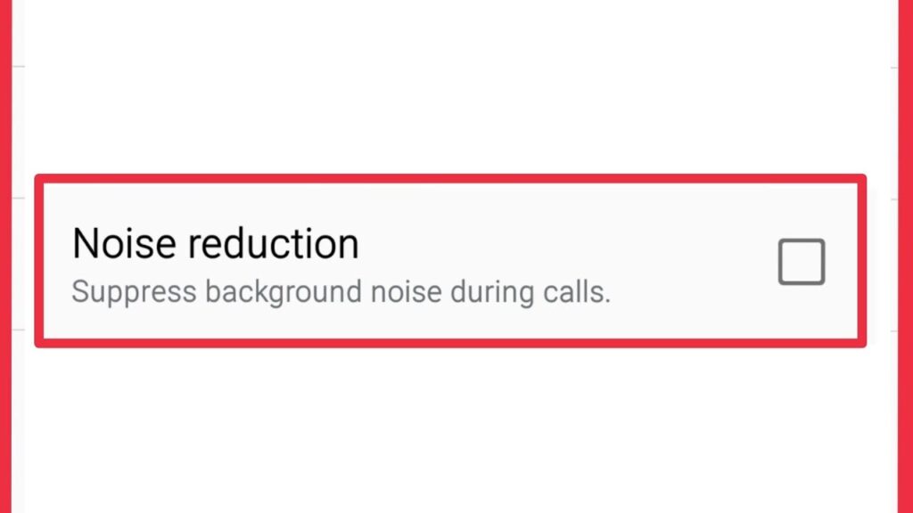 disable noise reduction