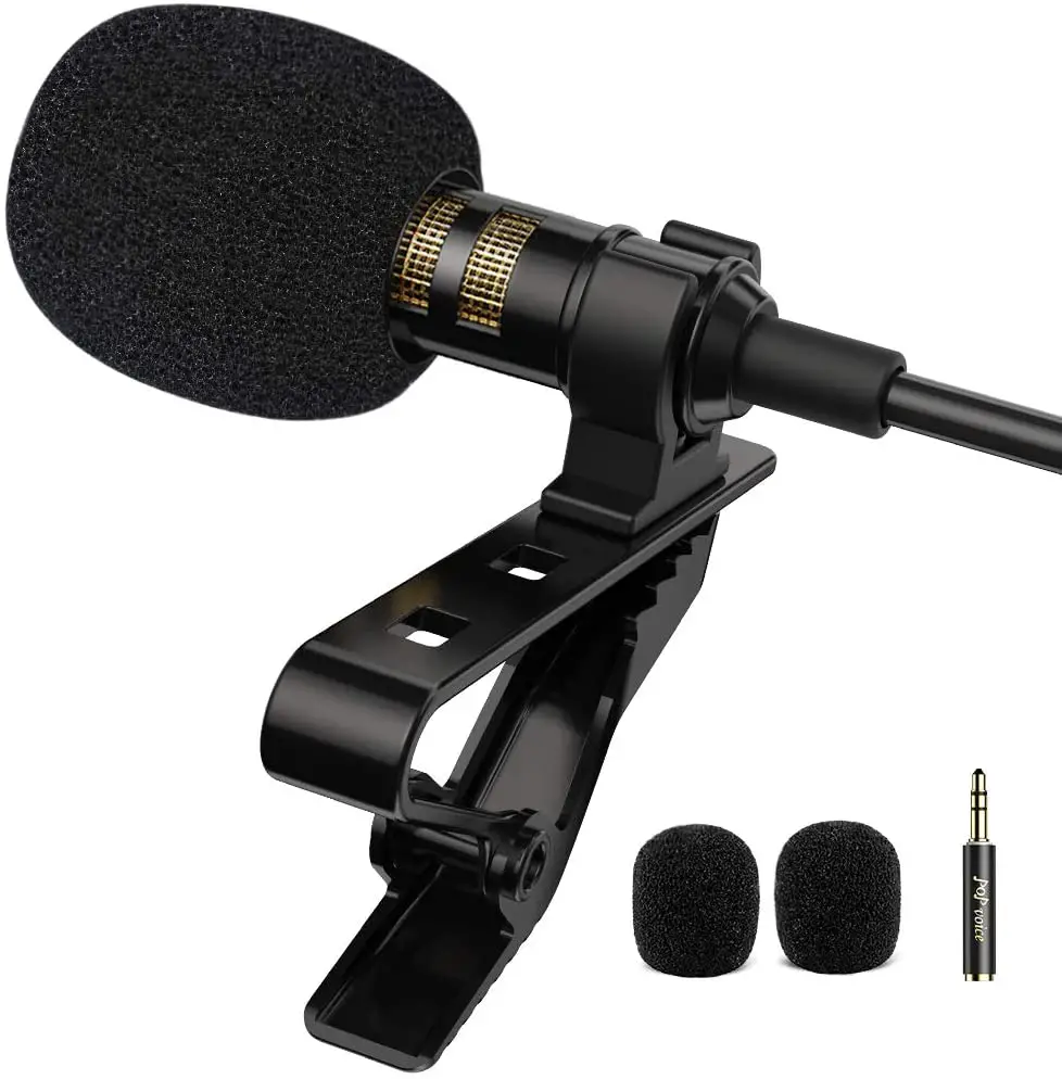 What Microphone do YouTubers Use: PoP voice Professional Lavalier Lapel Microphone 